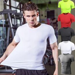 E-BAIHUI Compression Men's Tight Training T-shirt Elastic Quickly Dry Tops Fitness Football Clothing Bodybuild Male T-Shirt 4313R