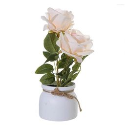 Decorative Flowers 1 Set Fashion Faux Flower Eco-Friendly Fine Workmanship Plastic Simation Pot Dht1G