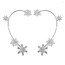 Backs Earrings Snowflake Hook Cuff Women Rhinestone Hooks Tassel Cuffs Jewelry Crystal Bride Pearl Drop