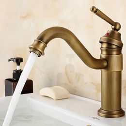 Bathroom Sink Faucets Single Handle Mixer Tap & Kitchen Water Faucet Antique Brass Rotable Basin Taps ZD719