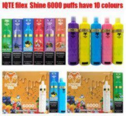 E Cigarettes 2023 Original IQTE FILEX shine 6000 puffs 15ml IQTE pro 2500 puffs Prefilled device disposable vape Authorized 12colors