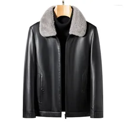 Men's Jackets 8853 Autumn And Winter Clothing With Thickened Sheep Belt Fur Collar Leather Coat Jacket