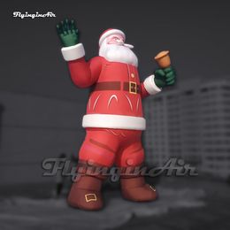 6m Wonderful Giant Inflatable Santa Claus Father Christmas Saint Nicholas Holding A Bell For Outdoor Decoration