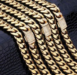 KRKC Gold Filled Miami Link Chain Necklace Cadena de oro Mens Hip Hop Custom Cuban Chains Hiphop Jewelry221K8365147