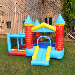 Inflatable Moonwalk Castle Kids Bounce House Bouncer Castle Jumper W/ Slide And Ball Pit Blower for Children Park Toys Bouncers Indoor Outdoor Play Fun Birthday Gifts