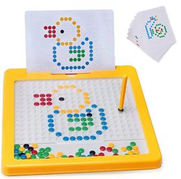 Intelligence toys Magnetic Drawing Board for Toddlers Doodle with Pen and Beads Montessori Educational Preschool Travel Toy 231013