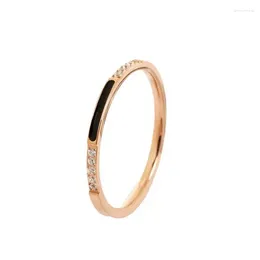 Wedding Rings Fashion Stainless Steel Slim Black Enamel CZ Eternity Ring Cubic Zircon Band For Women Men Girl Size 6-10 Wholesale
