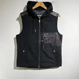 Men's Vests 2023ss Fashion Patchwork Vest Casual Versatile Sleeveless Dual Color Work Jacket Y2k Streetwear Men Clothing Woman Clothes