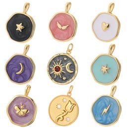 Pendant Necklaces Anchor Star Moon Charms Gold Colour Elephant Dangle Charms for Jewellery Making Supplies Diy Necklace Bracelet Earring 231012