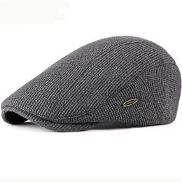 Berets HT2646 Beret Cap Autumn Winter Hat Caps for Men Women Adjustable Ivy sboy Flat Cap High Quality Solid Knitted Hat Berets 231013
