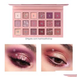 Shadow Eye Shadow Eye Shadow Miss Rose 18 Colour Huda Pearlescent Matte Professional MakeUp Mticolored Disc 230712 Health Beauty Makeup E