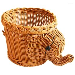 Storage Baskets Creative Basket Animal Shape Rattan Waterproof Desktop Snack Fruit Bread