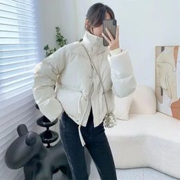 Women's Trench Coats Stand Collar Thick Jackets Streetwear Winter Crop Parkas Loose Women Casual Warm Jaqueta Korean Cotton Padded Casaco