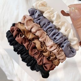 6-pack ins elegant French satin hair loop versatile basic imitation silk hair rope headband Korean hair accessory headwear