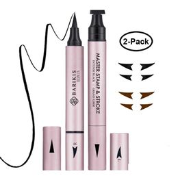 Eye Shadow/Liner Combination Eye Shadow/Liner Combination 2In1 Wing Eyeliner Stamp Liquid Pencil Triangle Seal Liner Cat Style Makeup Dhkoy