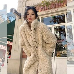 Women's Fur Lautaro Winter Long Loose Casual Soft Thick Warm Fluffy Black Faux Coat Women Stand Collar Hairy Furry Fuzzy Overcoat 2023