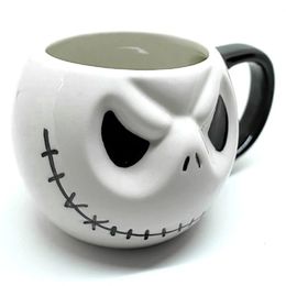 Mugs Creative Skull Drinkware Jack Coffee Cartoon Tea Cup Halloween Bar Gift Nightmare Before Christmas 231013