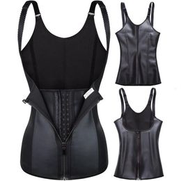 Women's Shapers Latex Waist Trainer Vest Corset Slimming Shapewear Women Steel Boned Body Shaper Zipper Modelling Strap Xtreme239O