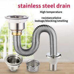 Drains Kitchen Stainless Steel Sink Drain Filter Single Tank Pipe Deodorant Bathroom Sewer Accessories Strainer gadget 231013