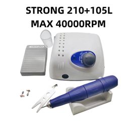 Nail Manicure Set 65W Strong 210 Micromotor 35000RPM 105L 102 Electric Drill Handle Sleeve Polishing Professional Tool 231012