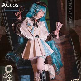 Theme Costume AGCOS Vocid Little Detective Miku Cosplay Come Girl Miku Christmas Gift Outfits Skirt Cosplay DressL231013