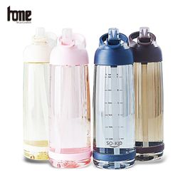 Tumblers Water Bottle with Straw Sport Clear Portable Drink Gourd A Free Drinkware Leakproof Plastic Outdoor for Travel Camping 231013