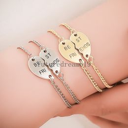 2 PCS/Set Heart-shaped Couple Bracelets for Women Romantic Best Friends Puzzle Heart Bracelet Friendship Forever Jewellery Gift