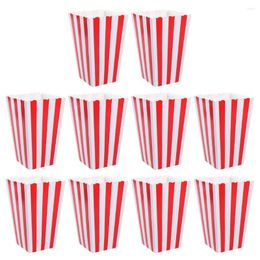 Gift Wrap 10pcs Popcorn Boxes Red White Striped Bags Small Holders Movie Night Classic Cup Celebration Birthday Party Decor