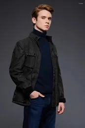 Men's Jackets Spring And Autumn Brushed Cotton Loose Casual Comfortable Fitted Jacket