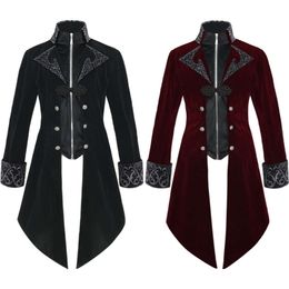 Cosplay European And American Medieval Retro Mid Length Punk Men Coat