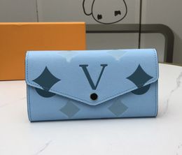 Womens designer wallets luxurys envelope coin purse big-flower letter woman long card holders high-quality ladies fashion small clutch bag with Original box