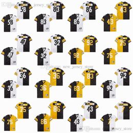 NCAA 1976 Throwback Football Jerseys 32 FrancoHarris Jersey Division Bicolor 92Harrison 83Miller 86Ward 12Bradshaw 36Bettis 7Roethlisberger 43Polamalu