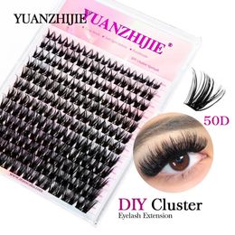 False Eyelashes YUANZHIJIE 12Lines 144 Clusters DIY Eyelash Extension Natural Soft C D Curl CoMango Mega Volume Premade Fans Segmented Lashes 231012
