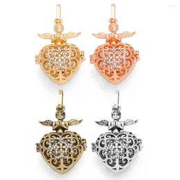 Pendant Necklaces OCESRIO Retro Heart Harmony Ball Chime Bola Necklace For Pregnancy Copper Gold Plated Angel Wishing Pdtb337