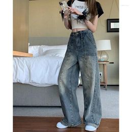 Women's Jeans Wide Leg Baggy High Waist Cargo Pants Women Korea Street Wear Urban Y2k Clothes 2000s Streetwear 90s Jean Large