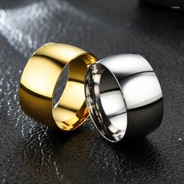 Wedding Rings 12MM Wide Inner And Outer Ball High Polished 316L Stainless Steel Smooth Men's Party Street Hip-hop Ring Jewellery Never Fade