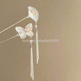 Vintage Fans Butterfly Fringe Hair Sticks Fashionable Female Metal Hairpin Hair Stick Female Hair Ornament Styling Tools