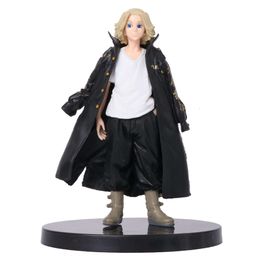 Mascot Costumes 17cm Anime Figure Tokyo Revengers Mikey President Standing Pose Cape Coat Model Dolls Toy Gift Collect Boxed Ornaments Pvc