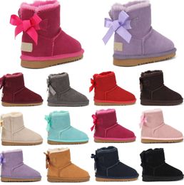 2024 Designer Boots Australia Classic Mini Kids Ugss Girls Toddler Shoes Winter Snow Sneakers Boot Youth Chesut Rock Rose Grey