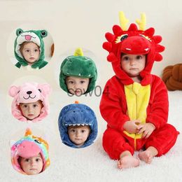 Rompers Baby jumpsuit winter clothing flannel hoodie children's growth clothing boy parachute girl full body clothing dragon frog x1013