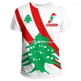 Men's T Shirts Lebanon T-Shirt 2023 Flag Of Casual Fashion Street Oversize Round Neck