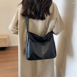 Evening Bags Solid Colour Simple Casual Women's Large Capacity PU Leather Single Shoulder Tote Bag Fashion Versatile Commuter Storage