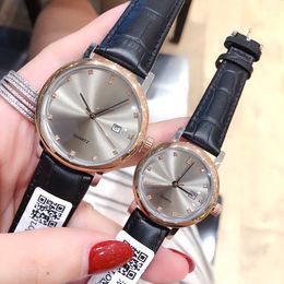 Luxury Men Watch Women Watches Leather Strap Quartz Movement Casual Wristwatch Splash Waterproof Designer Clock Diamond Scale High Quality Montre De Luxe