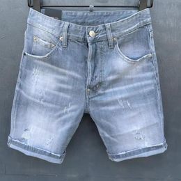 2021 Italian European and American fashion men's casual jean shorts high-grade washing pure hand grinding quality optimiza283N