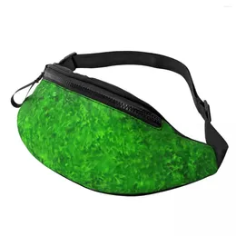 Waist Bags Abstract Moss Bag Green Plant Print Running Teenagers Pack Polyester Pattern