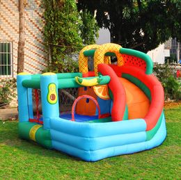 House Of Bounce Jumper Slide Kids Inflatable Castle Jumping Bouncer Trampoline for Outdoor Indoor Play with Blower Watermelon Banana Fruits Theme Playhouse Toys