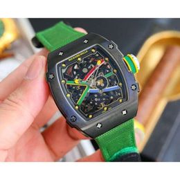 luxury Mechanical R i c h a r d s Luxury Super style Male wrist watches RM67 RM67-02 NSXS designer High-end quality black bezel for men waterproof fabric strap