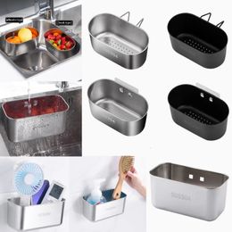 Drains 304 Stainless Steel Sink Drain Multi-Functional Storage Organizer Food Waste Leftover Strainer Basket for Kitchen Bathroom Tools 231013