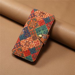 Luxury Flip Graffiti Flower Vogue Phone Case for iPhone 15 Plus 14 13 12 Pro Max Samsung Galaxy S23 Ultra A14 5G A52 A51 A53 A54 5G A34 A23 Ethnic Style Wallet Bracket Shell