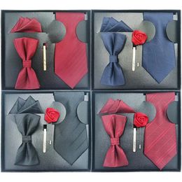 Bow Ties Formal men's tie square scarf gift box fashion wedding dinner groom tie bow tie suit 231013